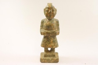 Chinesischer Diener 25 cm geschnitzte Jade Figur China (IG220)