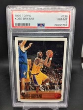 Kobe Bryant 1996 Topps Rookie Card PSA 8 #138 Los Angeles Lakers. rookie card picture