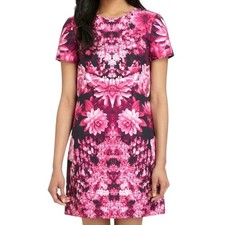 Michael Kors Kew Gardens Pink Floral Sheath Mini Dress Size 2