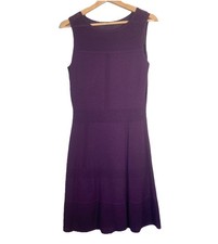 Ralph Lauren Pointelle Knit A-Line Dress Size M Purple (Retail $169) Fit Flare