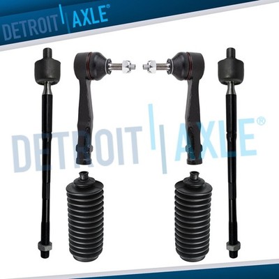 6pc Front Inner Outer Tie Rods w/Boots for 2017 2018 2019 2020 2021 Jeep Compass