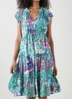 Nuevo con etiquetas Vestido Midi Rails June Gardenia Floral Manga Corta en Niveles Talla Mediana $238