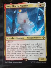 moogle mtg card Mog, Warrior [89] [FINAL FANTASY: Commander] [Surge Foil]  Face to Face Games put a +1/+1 counter on target creature. Moogle Token | Final Fantasy