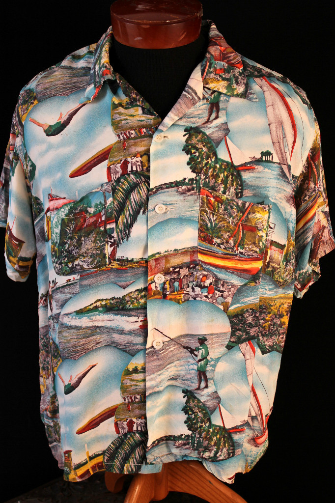 RARE VINTAGE 1940'S PHOTO PRINT HAWAIIAN SHIRT SIZE M-L | eBay