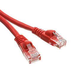 Cat5e Red Copper Ethernet Patch Cable, Snagless/Molded Boot, POE Compliant, 1...