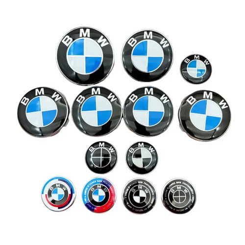 7Pcs for BMW 82 74mm Car Front Hood Badge Rear Trunk 45mm Steering Wheel Sticker