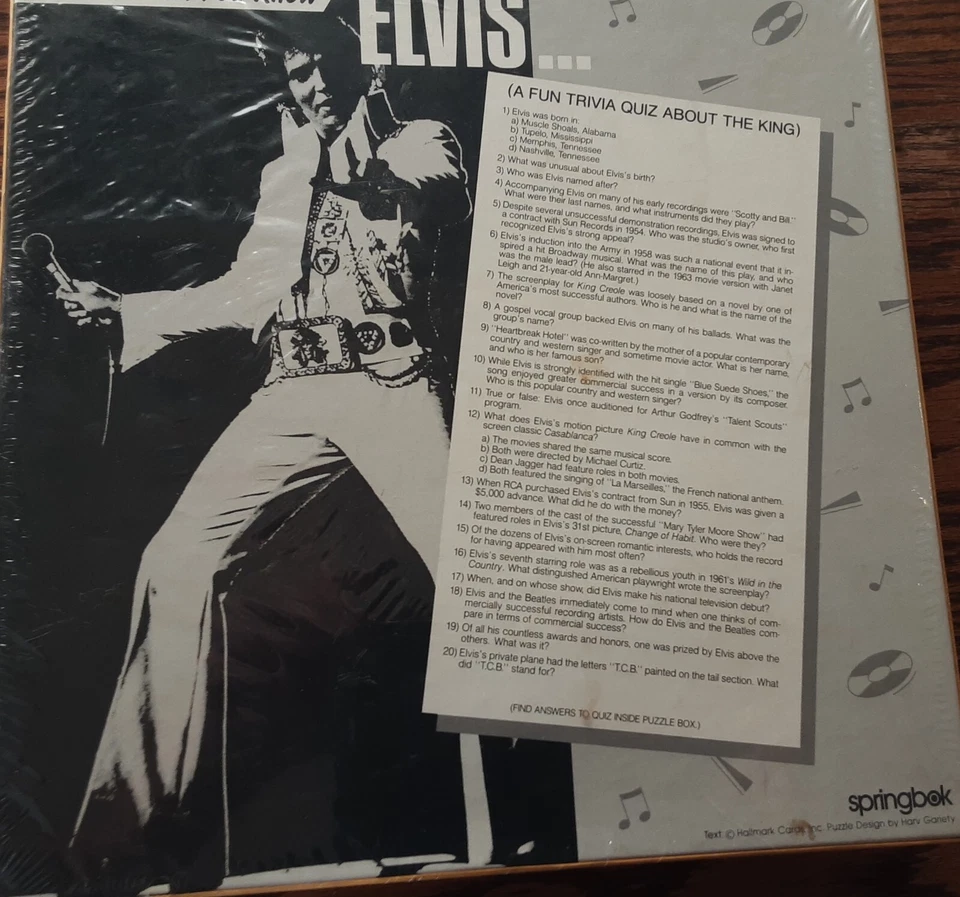 VTG ELVIS PRESLEY ~THE KING~1000 PIECE PUZZLE 24" X 30" 1985 NEW FACTORY SEALED - Image 2 of 4