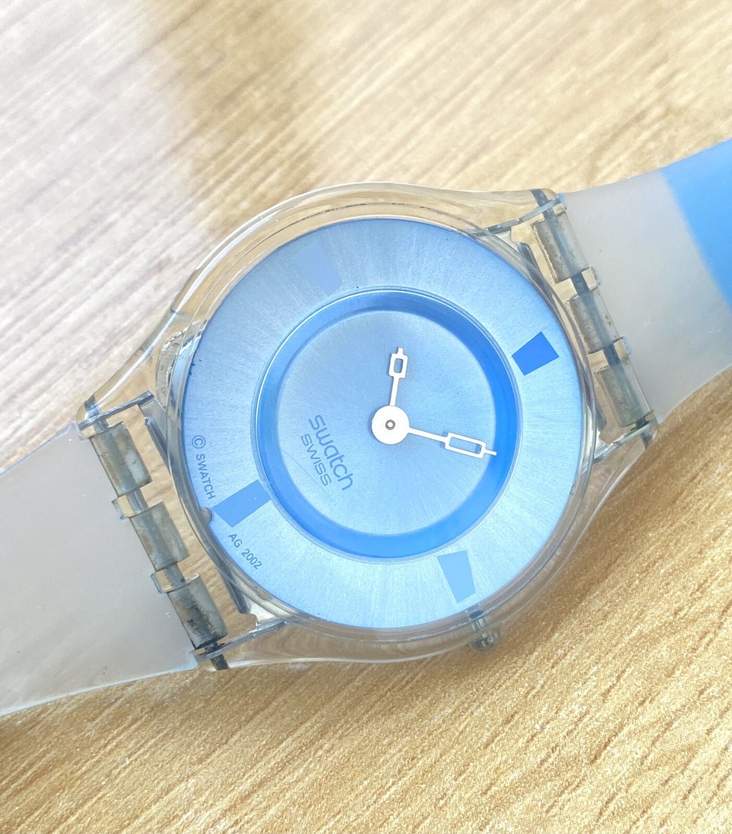 Swatch Jelly Skin Watch Vintage Ladies Swiss Made SFN105 Blue AG