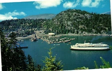 Aerial View Horseshoe Bay West Vancouver B. C. Canada Postcard Vintage