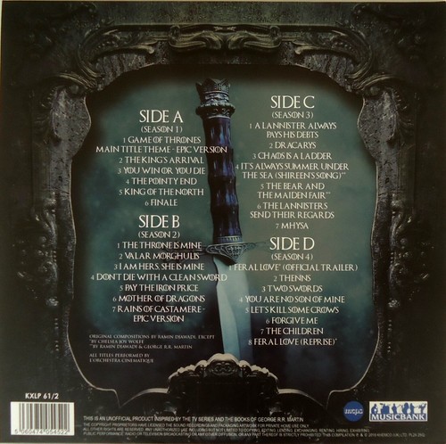 Music From GAME OF THRONES 2 LP Ramin Djawadi-L'Orchestra Cinematique - Limited - Picture 3 of 4