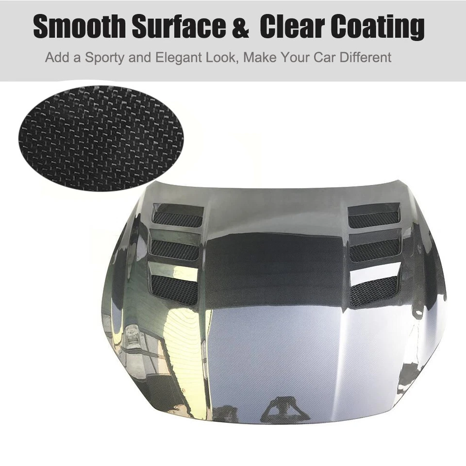 Ajuste para Maserati Ghibli 2014-2020 capó delantero de carbono real tapa cubierta embellecedor Foto 4 de 4