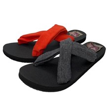 Sanuk Flip Flops Women Cross Strap Slide Sandals Lightweight Comfort Yoga X Hale