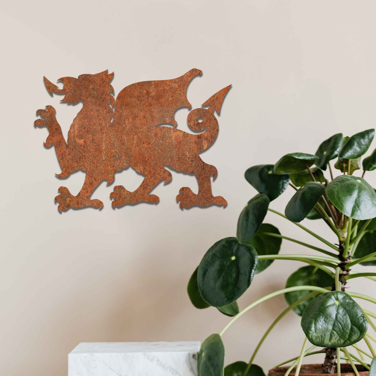Rusty Metal Welsh Dragon Wall Art, Perfect Gift for St. Davids Day and