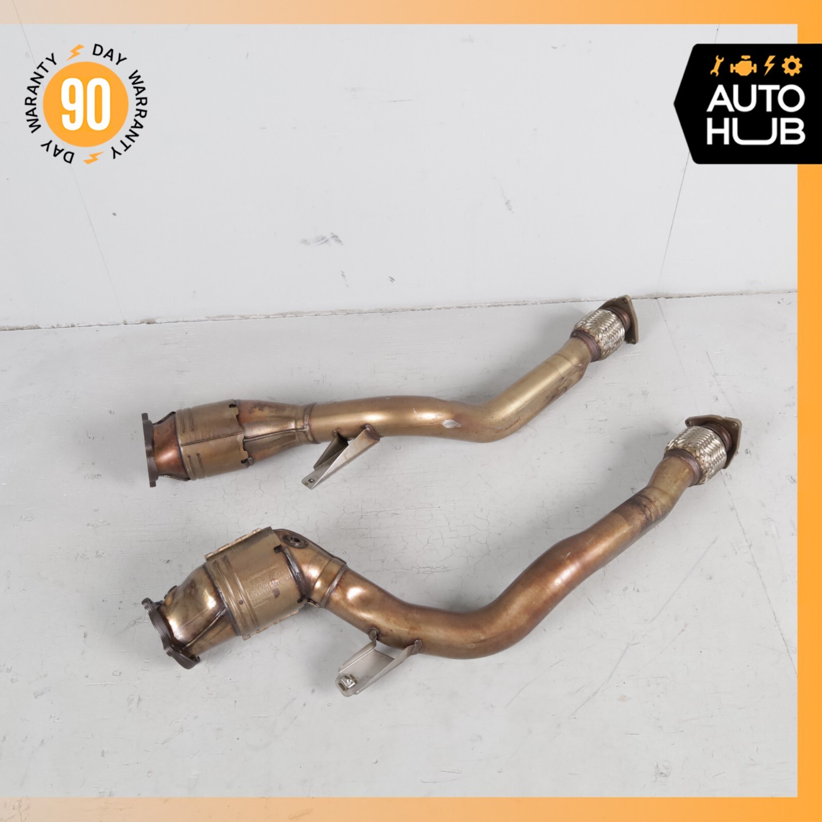 03-13 Bentley Continental GT GTC Exhaust Downpipe Left & Right Side Set OEM 56k