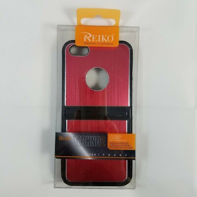 Reiko Techno 2 Shock Drop Protection Case kickstand iPhone 5 Aluminum Red Black
