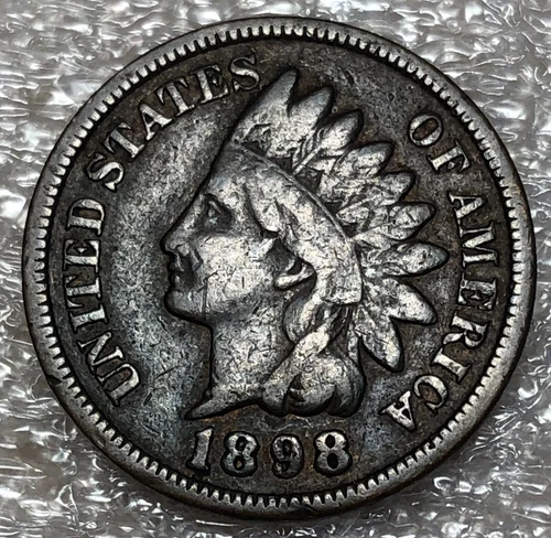 1898 Indian Head Cent VG Condition Very Good Copper Coin US American One