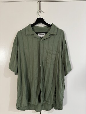 Corridor NYC Striped Seersucker SS - Green Size XL
