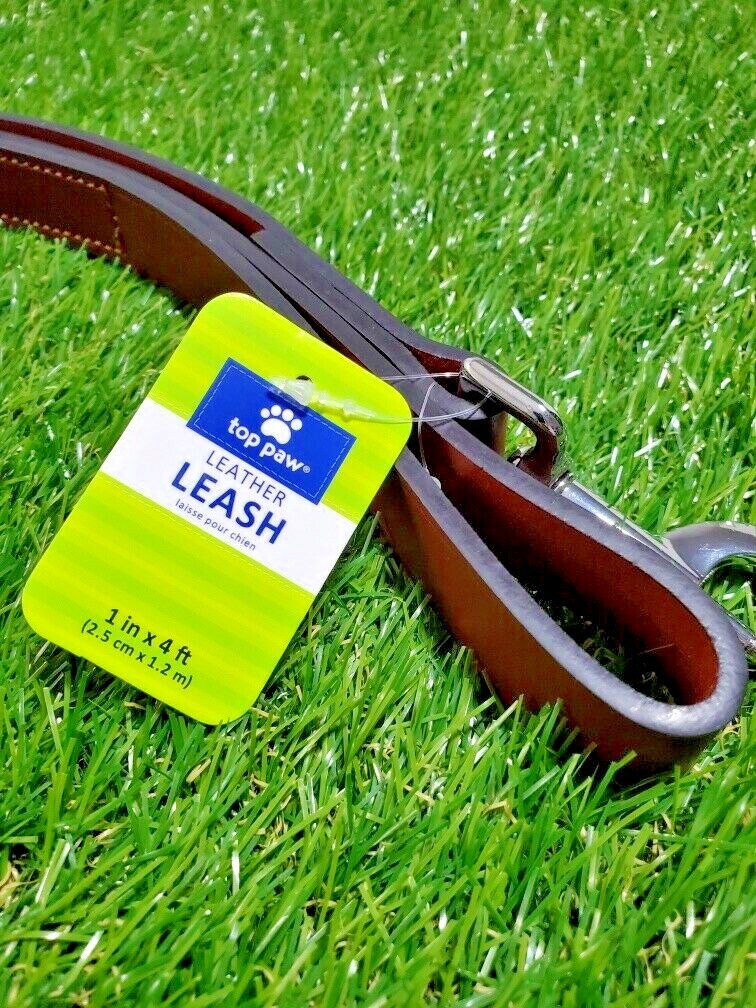**NEW** Top Paw Leather Leash 1in 4 ft CHOCOLATE eBay
