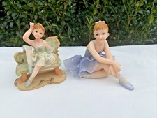 Vintage Ballerina Big Sister Little Sister Fainting Couch Figurines SET    sj10m3