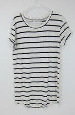 Sunny Girl Striped Shirt Dress - Womens Small White/Black - NWT