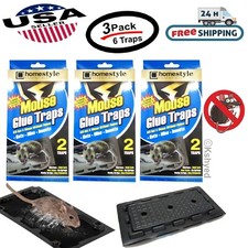 6 Traps Mouse Glue Traps Rodent Catcher Rat Board Indoor Super Sticky 3 Pack
