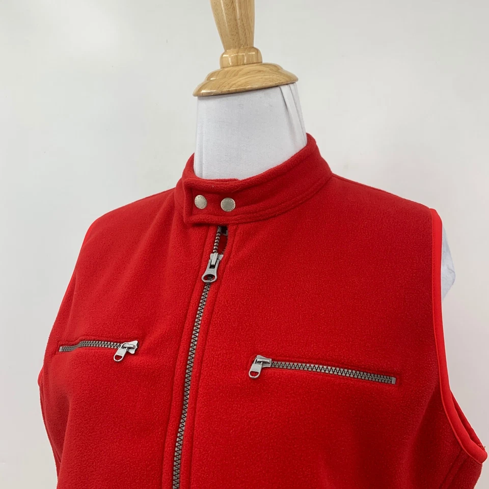 Colete de lã esportivo feminino vintage Ralph Lauren G grande com zíper completo recortado gola alta - Imagem 3 de 4