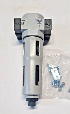 TITAN 3/8 Bsp Auto Drain Air filter unit with mounting brackets, brand New DF200-03D