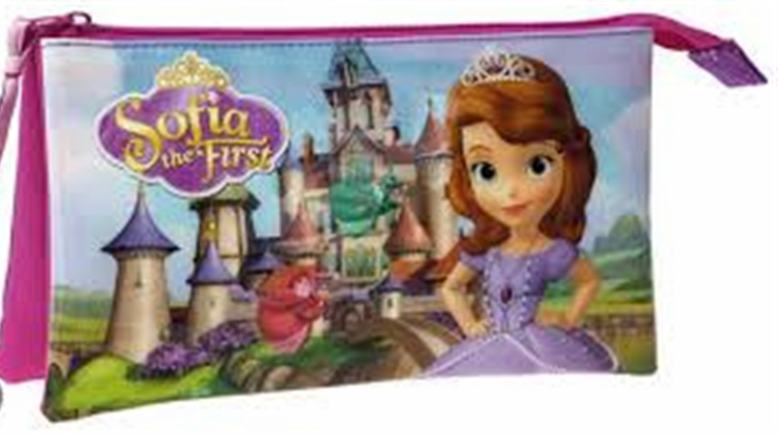 Sofia the First - Triple Pencil / Vanity Case with Zipper - Size: 22 x 12 x 5cm