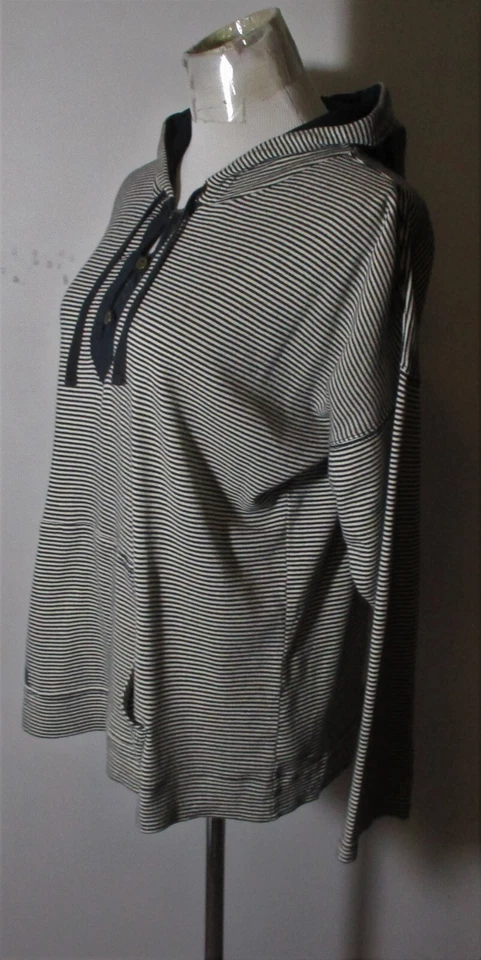 LAUREN Ralph Lauren Blue V-Neck Drawstring Hoodie Size L - Image 4 of 4