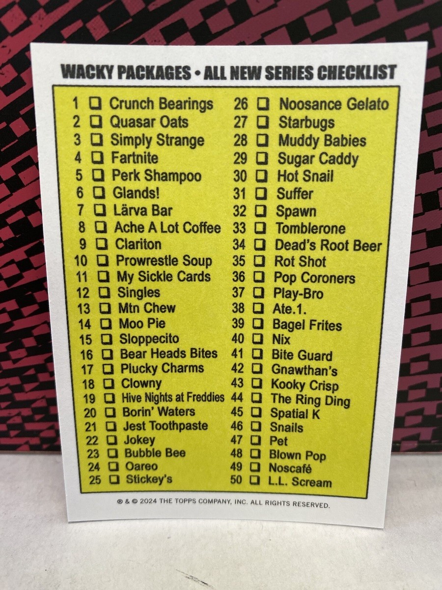 Cheyenne セーフティカートリッジ 大量まとめ売り 即発送 2024 Wacky Packages All New Series 1 