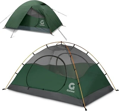 Gonex Tenda 2/4 Persone, Tenda a Cupola Ultraleggera a 2 Strati con Asta in Alluminio