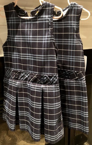 Lot of 2 Rifle Kaynee Blue Plaid Scool Jumpers 194300J RN49377 Size 4
