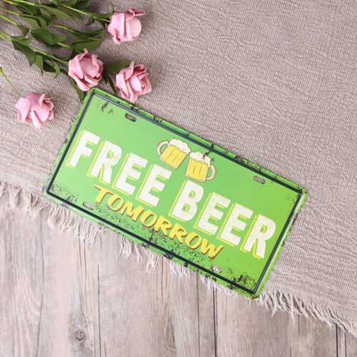 FREE BEER License Plate Metal Sign Modern Wall Art Bar Decor - Picture 1 of 11