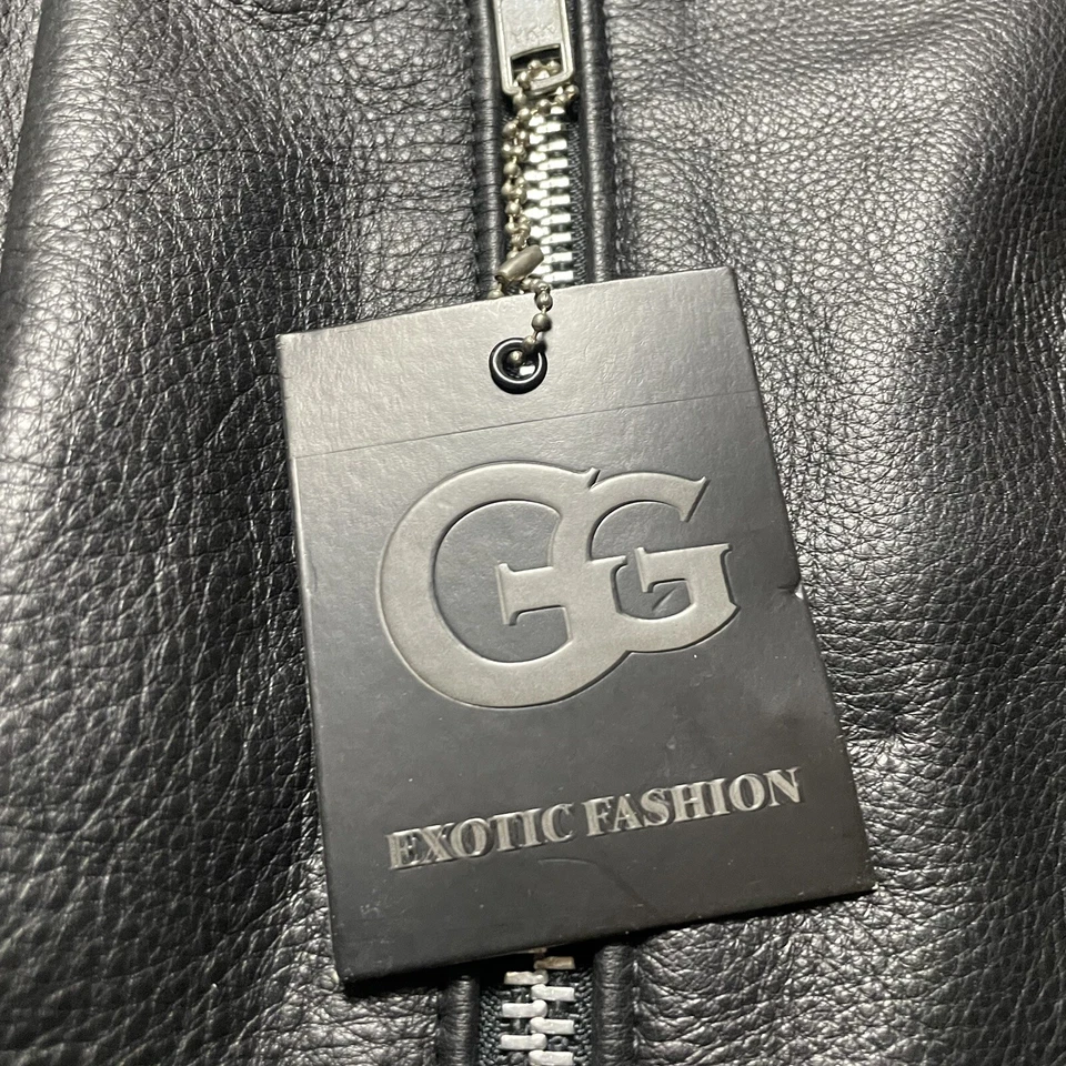 Chaqueta de motociclista de cuero exótico negra G-Gator HECHA EN EE. UU. Talla 46 ¡NUEVA! Foto 4 de 4