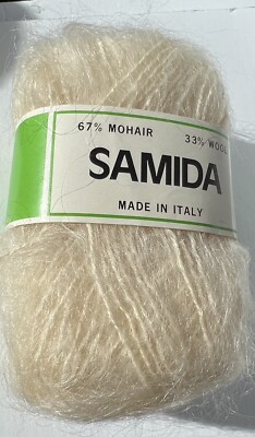 Samida Mohair Yarn  (67%) Wool (33%)  New Color 19 Light Cream Color