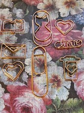 8 Piece Rose Gold Paper Clip Set