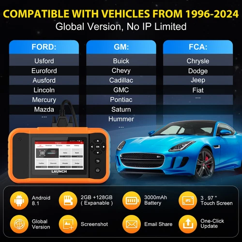 LAUNCH Creader Elite 2.0 KFZ Diagnosegerät OBD2 Scanner ABS Für Chrysler Ford - Bild 7 von 18