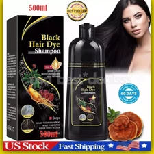 Shampoo Para Cubrir Canas Cabello negro Hierbas Naturales Brillo Y Crecimi