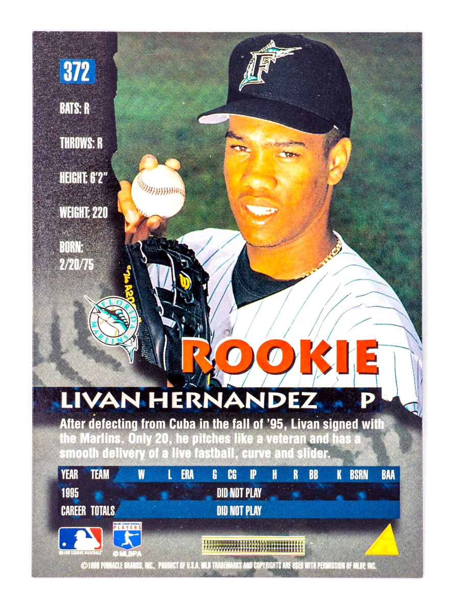 Livan Hernandez #372 (1996 Pinnacle) Rookie Baseball Card, Florida