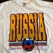 VTG 2002 FIFA World Cup Russia T-Shirt; Mens Sz 2XL; NEW NO TAGS; Single Stitch