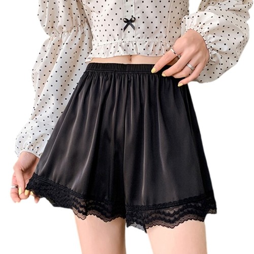 Women Lace Trim Half Slip Shorts Under Dress Panties Bloomers Safety Pettipants - Picture 12 of 12