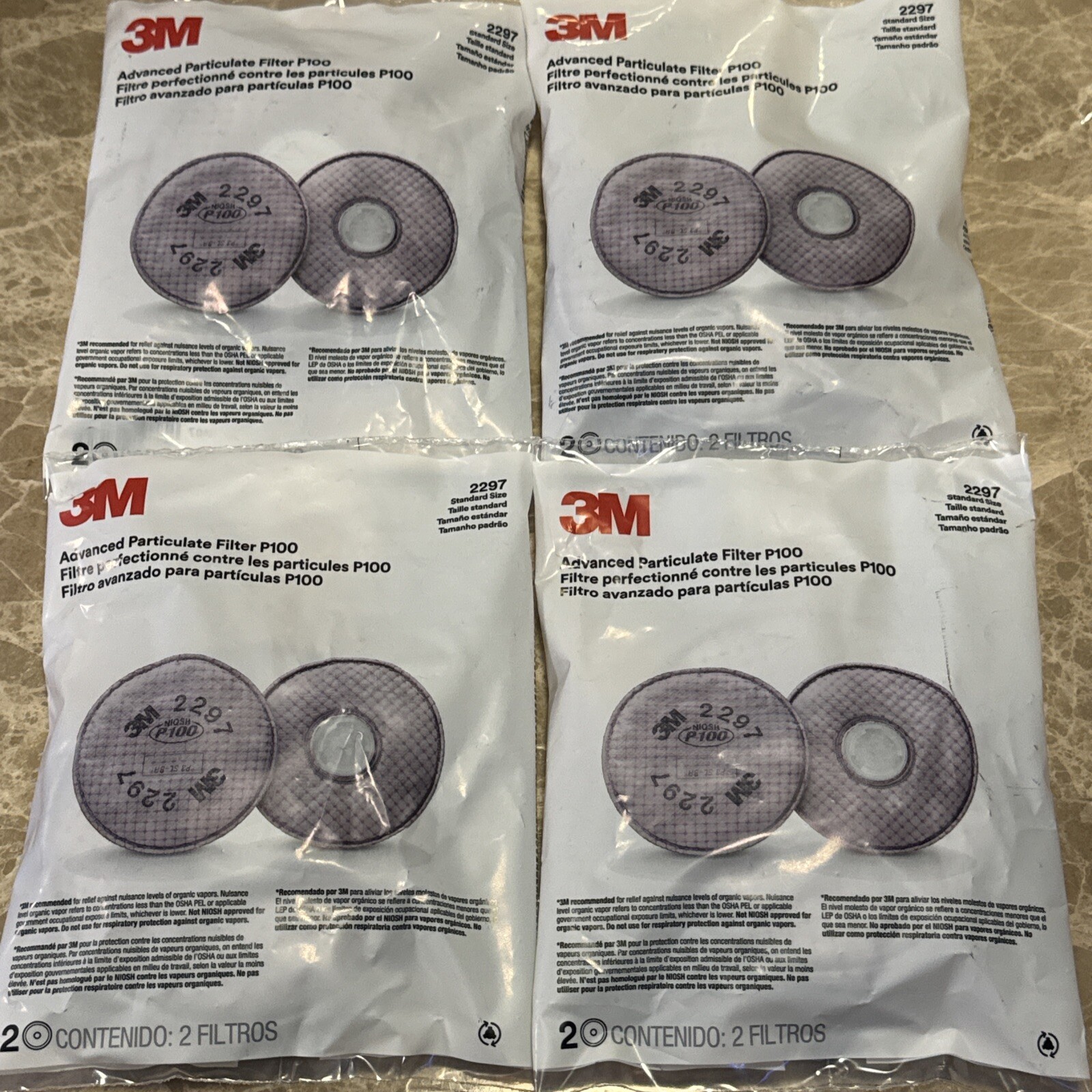 4 PZ FILTRO Antiparticolato Avanzato 3M 2297 Per 6000 6200 6500