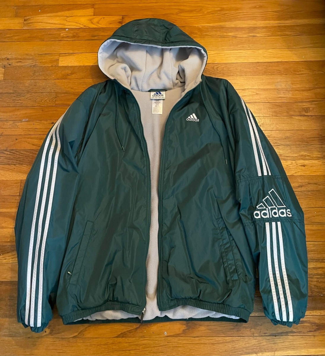 Vintage adidas Full Zip Fleece Lined Winter Jacket with Hood Vintage adidas Full Zip Fleece Lined Winter Jacket with Hood
