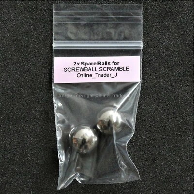 SCREWBALL SCRAMBLE Ball - 2x Replacement Metal Steel Ballbearing +BAG Tomy Game