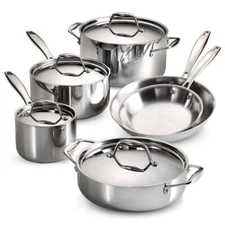 Tramontina Cookware Set Gourmet Tri-Ply Clad 10-Pc Premium 18/10 Stainless Steel
