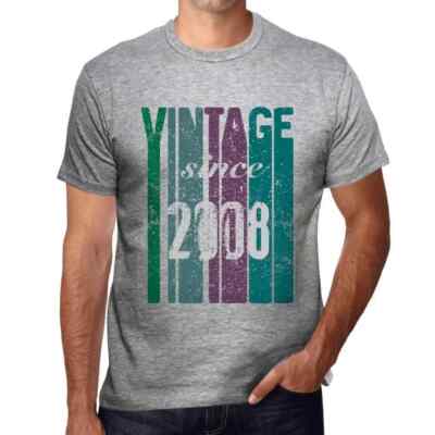 Herren Grafik T-Shirt Jahrgang seit 2008   Vintage Since 2008   Geschenk 16.