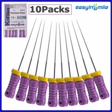 10pack Dental Hand Use K-Files 25mm Stainless Steel Endodontic Root Canal Files