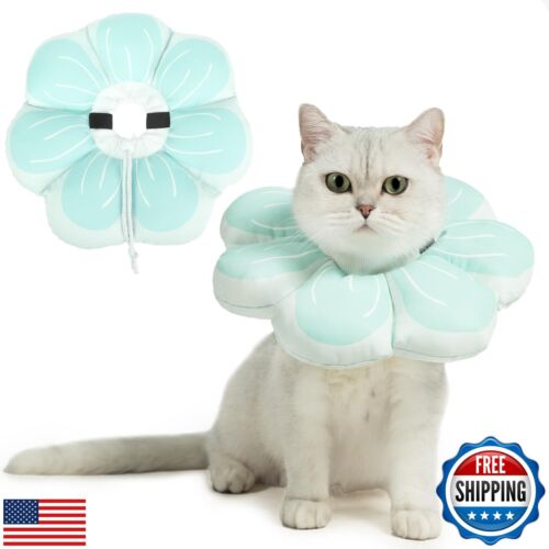 PUPTECK Cat Cone Collar Soft, Adjustable Protective Recovery Flower Collar Al