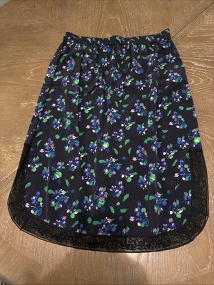 Zadig & Voltaire Women s Silk Skirt Lace Navy Blue Bianca Flower Size 40 US 9
