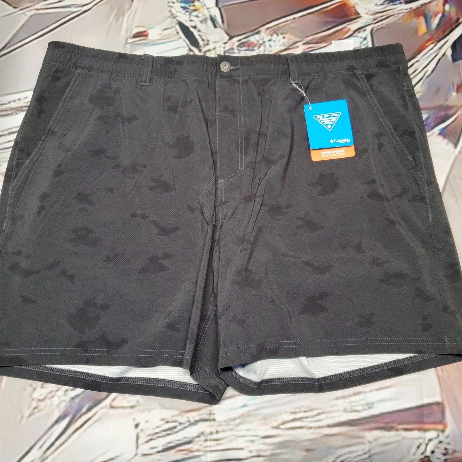NEW Columbia PFG Mens Size 2XL Uncharted 6" Quick Dry Shorts Fishing Charcoal